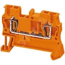 Клеммник пружинный проходной 2.5мм.кв 2 точки подключения оранжевый