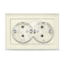 Розетка Бриллиант двойная с заземлением слоновая кость