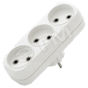 Тройник на 3 гнезда без заземления 6А А203 Универсал