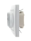 Розетка 2-м СП Mira 16А IP20 с заземл. со вставкой керамика сер. метал. LEZARD 701-1010-127