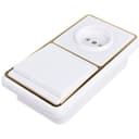 Блок БКВР-039 Бэлла (3-кл. выкл. + розетка) зол. Кунцево 5840