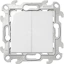 Переключатель двухклавишный, белый