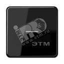 Клавиша с окошком для выключателя с подсветкой  черная