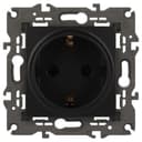 Розетка 1-м СП Эра Elegance 14-2102-05 16А IP20 16AX 250В 2P+E Schuko защ. шторки антрацит Эра Б0034276