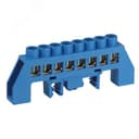 Шина NO-224-110 N ноль в комбинированном изоляторе на DIN-рейку ШНИ-8х12-8-Д-синий