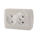 DEMET Розетка двойная без заземления закрытый корпус наружная белая