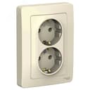 BLANCA скрытой установки розетка двойная с заземлением без шторок, 16А, 250В, молочный