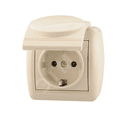 HATA Розетка с заземлением с крышкой Lezard