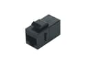 Адаптер проходной формата Keystone Jack RJ-45(8P8C) Hyperline CA2-KJ-C5E-BK