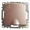 Розетка 1-местная с крышк с защ. штор (механизм) с/з, 250В, 16А, серия Катрин, шампань FERON