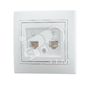 Мира Розетка RJ 45 + RJ 11 белый с вставкой белый
