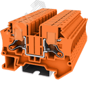 Клемма TP 1-1 проходная с боковой вводом провода .Push-in, сечение 6 мм. кв., оранжевая