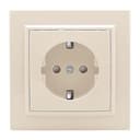 Розетка 1-м СП Минск 16А IP20 с заземл. защ. шторки беж. EKF ERR16-028-200