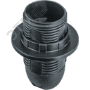 Патрон люстровый Е14 пластик с кольцом черный