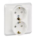 ЭТЮД Розетка двойная скрытая с заземлением со шторками белая PC16-008B Systeme Electric