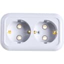Розетка 2-м ОП Валентина РА16-826 16А IP20 с заземл. бел. Кунцево 5418
