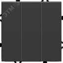 Выключатель 3-клавишный (механизм), 250В, 10А, серия Эмили, черный уголь, soft touch 49844 FERON