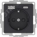 РОЗЕТКА 16А c 2 USB A+С, мех, КАРБОН