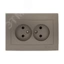 Валенсия лицевая панель розетка 2-местной б/з 10А кашемир с защ. штор.