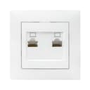 Валенсия розетка компьютерная RJ-45 2-местная белая EKF PROxima
