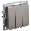 BRITE Выключатель трехклавишный 10А ВС10-3-0-БрШ шампань