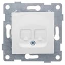 Розетка компьютерная RJ45 Ugra, механизм, одинарный, жемчуг