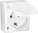 Розетка 1-м ОП Simon15 16А IP54 250В с заземл. с крышкой винт. клеммы бел. Simon 1594445-030
