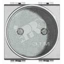 Розетка 2П 10А/16А 250В с защитными шторками 2 модуля Французский стандарт