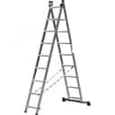 Лестница двухсекционная, алюминиевая, со стабилизатором, 9 ступеней