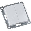 MASTER Выключатель двухклавишный скрытой установки, в рамку, белый HEGEL