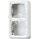 Коробка с рамкой накладная 2 поста серая JUNG