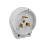 Вилка для разъема РШ-ВШ 32А 250В 2P+PE пластиковая бел.