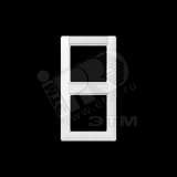 Рамка 2 поста универсальная с полем для надписи белая JUNG