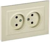 Розетка 2-м СП BRITE РС12-2-БрКр 10А в сборе без заземл. без защ. шторок беж. IEK BR-R20-10-K10-F