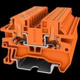 Клемма TP 1-1 проходная с боковой вводом провода .Push-in, сечение 2,5 мм. кв., оранжевая
