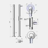 Комплект ограждения 3V 0.5 м (без вертикальных стоек) ТриВиТех
