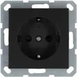 Розетка 1-м Shuko 16А IP20 с заземл. защ. шторки механизм антрацит Jasmart G5501B