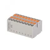 Блок распределительный, зажим push-in, 18 точек подключения 2,5 кв.мм, серый DTP1-018-04SPUG DKC