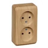 Розетка 2-м ОП Этюд Дача 16А IP20 250В без заземл. без защ. шторок бук SE PA16-005T