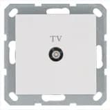 Розетка телевизионная оконечная TV Ф9.5мм механизм бел. глянцевый Jasmart G6001W