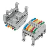 Клемма СМК 222-425D проходная 5-полюсная, с креплением на DIN-рейку (0,08-4 кв мм), серая (4 шт./уп.), REXANT