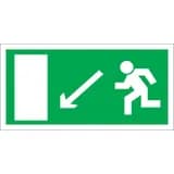 Знак-наклейка "Направление к эвакуационному выходу налево вниз" Знакпром