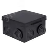 Коробка распределительная КМР-030-031 с крышкой (80х80х50), 7 мембр. вводов чёрная IP54 EKF