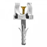 Крепеж-клипса с дюбелем и саморезом серая д16 в малой упаковке (10шт/900шт уп/кор)