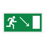 Знак-наклейка "Направление к эвакуационному выходу направо вниз" Знакпром
