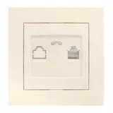 Валенсия розетка телефонная RJ-11 1-местная кремовая EKF PROxima