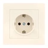 Валенсия розетка 1-местная с/з 16А кремовая с защ. штор. EKF PROxima