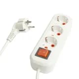 Удлинитель трехместный сз с выключ STEKKER HM073110 3x1мм2 10м серия Home У16А002 белый 49357