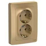 Розетка 2-м СП Blanca 16А IP20 250В с заземл. без защ. шторок титан SE BLNRS001024