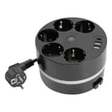 HM105101 Удлинитель 5местный сз 3x1мм2 25м 250В 16А 2USB С 5V 31А серия Comfort черный 49656